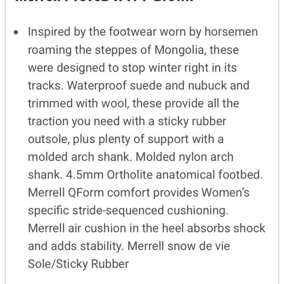 Merrell Prevoz Waterproof Brown Leather Fur Lace Zip Boots size 8.5 - Picture 15 of 15